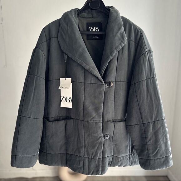 ZARA DOUBLE BREASTED QUILTED BOHO JACKET ZW COLLECTION - Picture 12 of 12